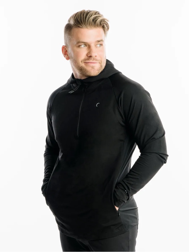 Zyia Men's Black Sonoran 1/4 Zip Hooded Jacket